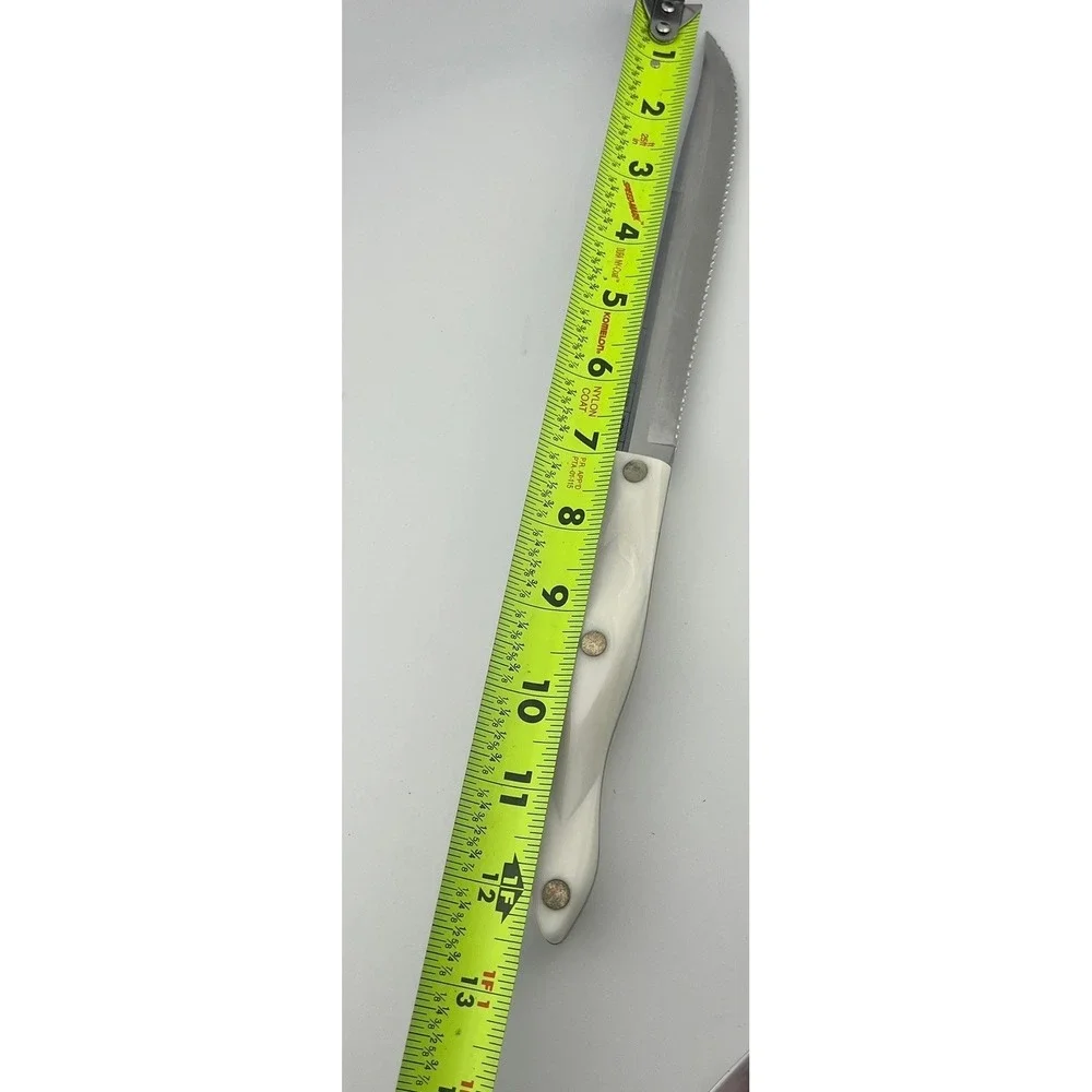 Cutco 1729 Serrated Utility Knife White Handle USA Kitchen Knife Pearl Handle